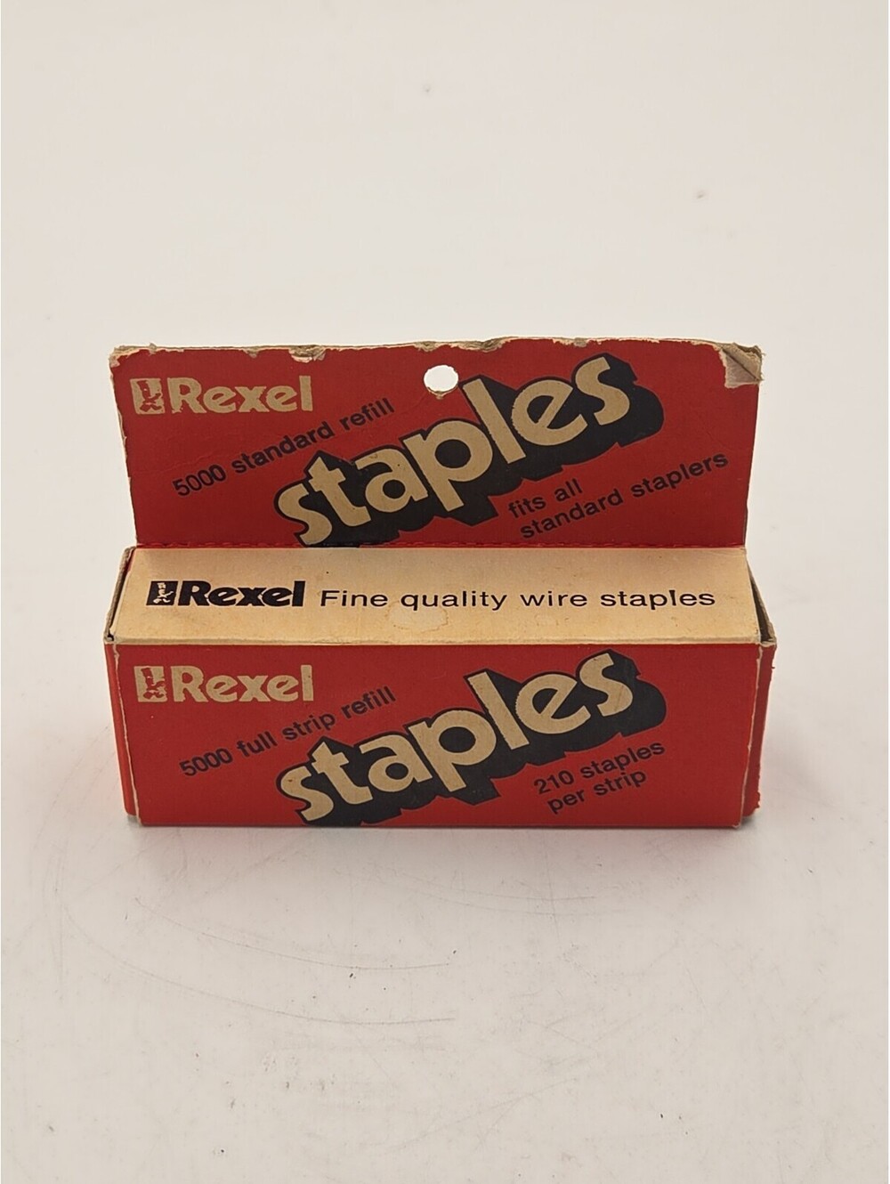 Vintage 1960s Rexel No. 266M Standard Staples Partial 5000 Count Box USA